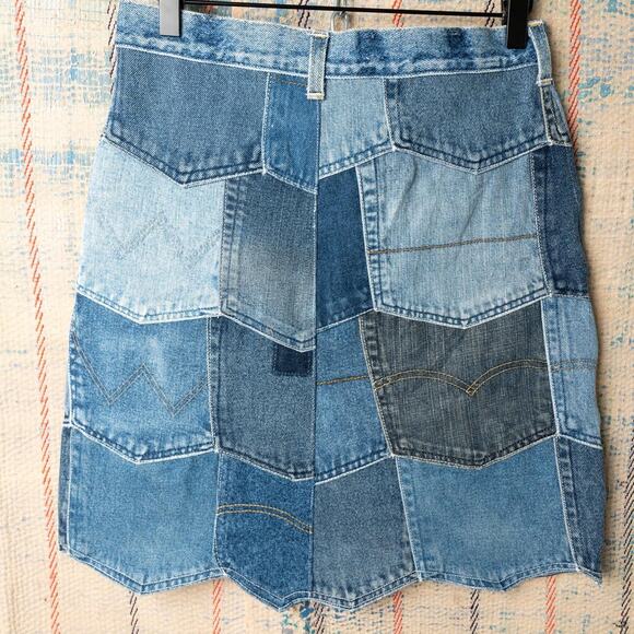 Custom upcycled patchwork skirt - Picture 2 of 7